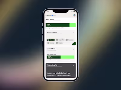 Financial Confidence Tracker App Design