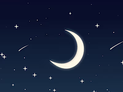 Minimalist Night Sky with Vector Animation