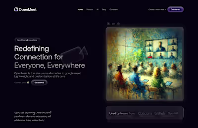 OpenMeet website design