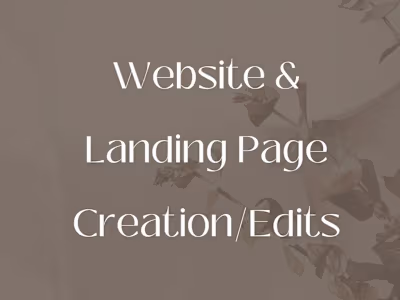 Website + Landing Page Creation/Edits