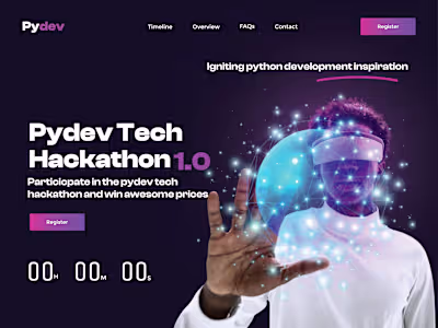 Pydev Tech Hackathon 1.0 design and website development
