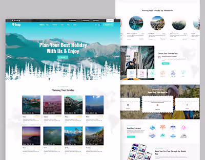 travel website landing page
