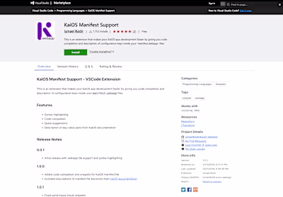 VSCode Extension - KaiOS Manifest