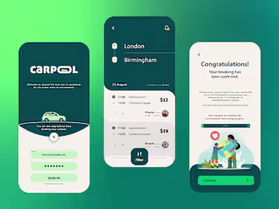 A Carpool Ui Ux Design Challenge I have participated