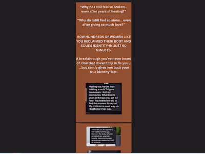 landing page that makes women feel safe, seen&ready to heal.