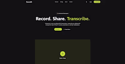 RecordIt – Sleek Web-Based Screen Recorder