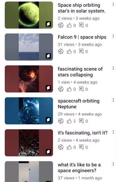 Falcon 9 space ships