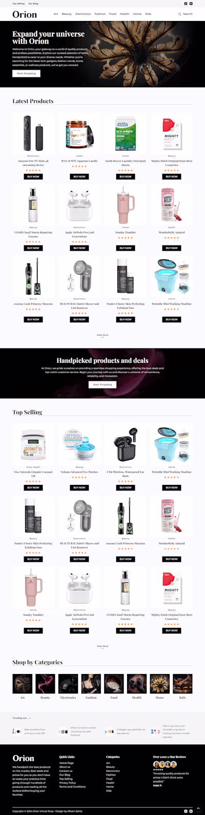Amazon Affiliate Store (Orion Virtual Shop)