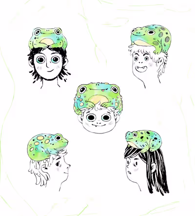 Tattoo Sketches — Frogs and Faces A series of playful tattoo...