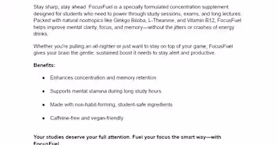 Focus Fuel – Student Brain Boost Capsules
