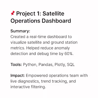 Satellite Operations Dashboard