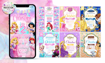I will design kids birthday invitation and disney invitation
