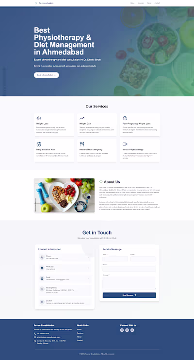 Revive Rehabilitation Website Development
