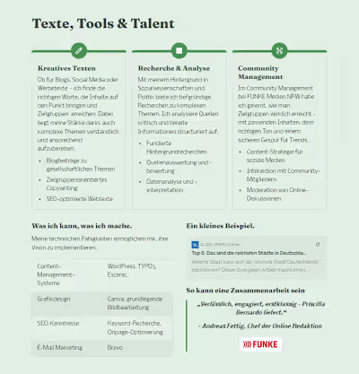 Texte, Tools & Talent