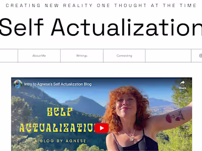 Self Actualization | Blog Writing, Website design