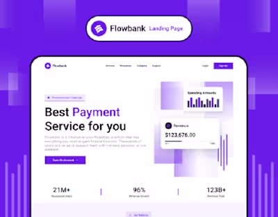 Flowbank fintech landing page