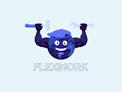 Flex Work – Mascot Logo for Repair & Service Brand