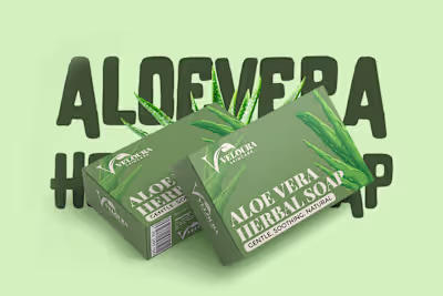 Aloevera Herbal Soap Packaging Design