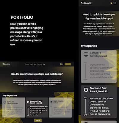 A portfolio for a Web Developer