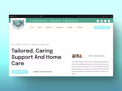 Earthly Angels | Home Care WordPress Website Development