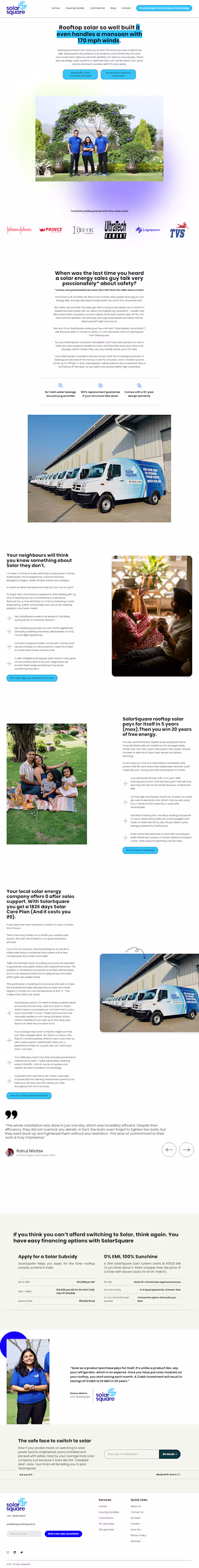 Wrote copy for SolarSquare— solar panels that survive cyclones