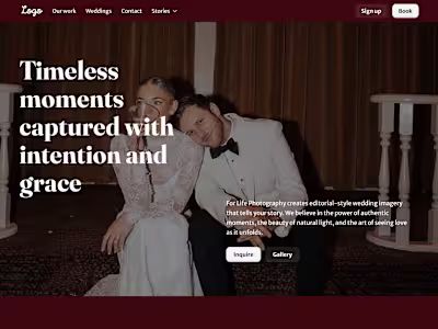 Rapid Wedding Photography UI Design