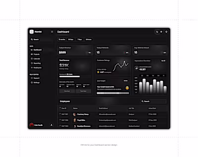 Clean Dark Dashboard Design for SaaS