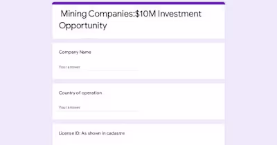 $10M Investment Opportunity for Junior Mining Companies