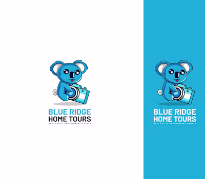 Cute Panda Mascot logo design with Camera for Photography