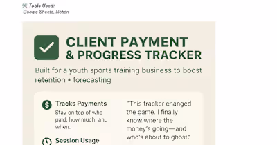Client Payment & Progress Tracker for Sports Training