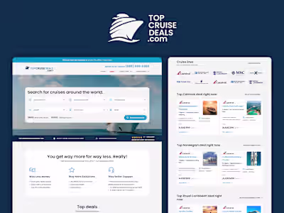 Website Interface Design for TopCruiseDeals