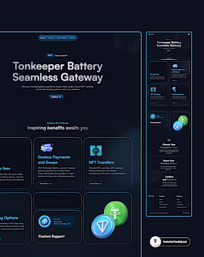 Tonkeeper Battery Landing Page Redesign