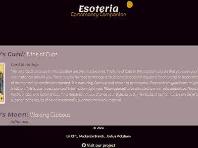 Esoteria: Cartomancy App