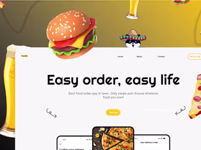 Website design for Food delivery application