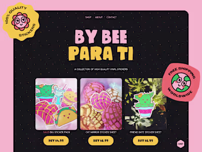 Single-Page Sticker Shop