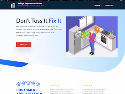 Australian Fridge Repair Website Complete Redesign