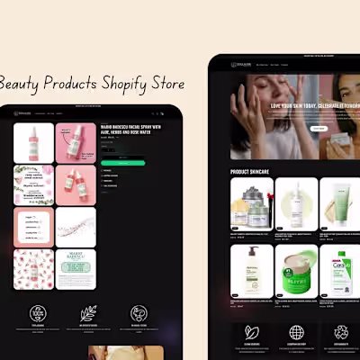 Beauty and Skin Product's Shopify Store