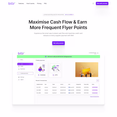 Billr - Landing Page (SAAS)