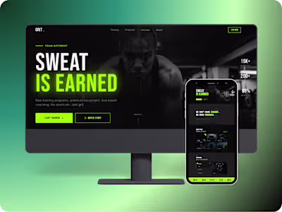 An Energetic, Bold Fitness and Training Landing Page Design