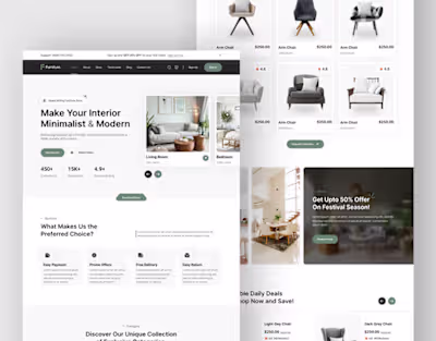 Furniture Store | Ecommerce Website | Landing Page UI on Behance