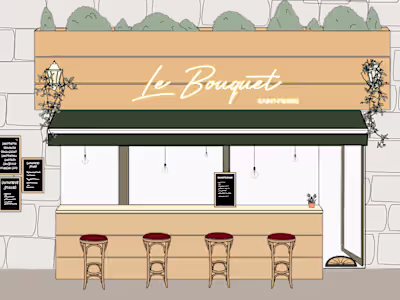 Restaurant storefront illustration