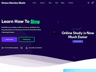 Web design for Grace narciso music