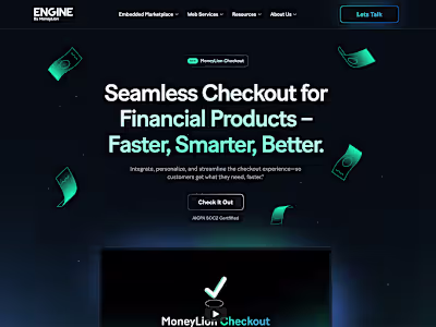 MoneyLion Checkout Website Concept