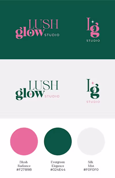 Lush Glow Studio – Beauty Salon Logo & Social Media Kit