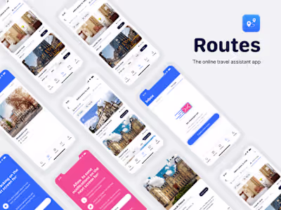 UI/UX design for travel app 