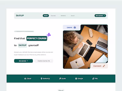 Landing Page Design for a Startup called SkillUp