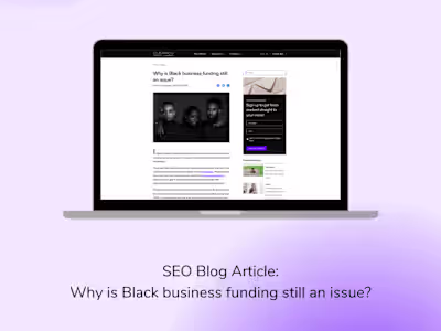 SEO blog article on Black business funding— Clearco💰
