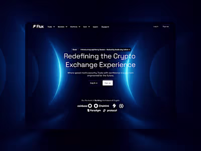 Flux – A Futuristic Crypto Exchange UI for the Modern Trader