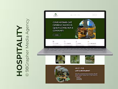 Concept Cafe website for Menu