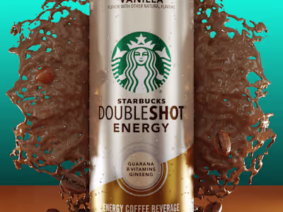 CGI Product Visualisation of Starbucks Coffee Can.